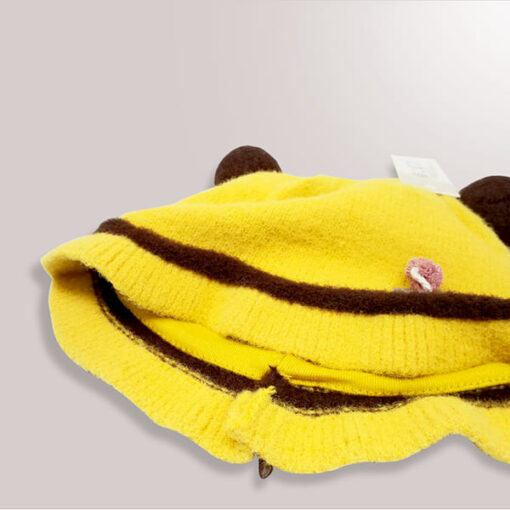 StarAndDaisy Kids Winter Cap (Upto 4 years kids – Ripe Lemon & Black) - Image 2