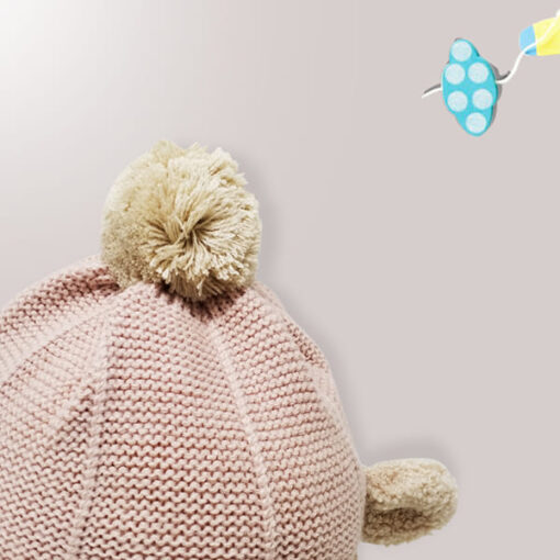 StarAndDaisy Kids Winter Cap (Upto 4 years kids – Rose Fog & Browna) - Image 4