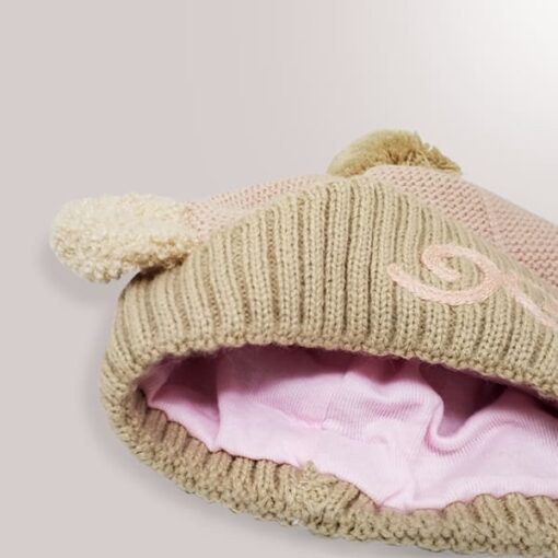 StarAndDaisy Kids Winter Cap (Upto 4 years kids – Rose Fog & Browna) - Image 2
