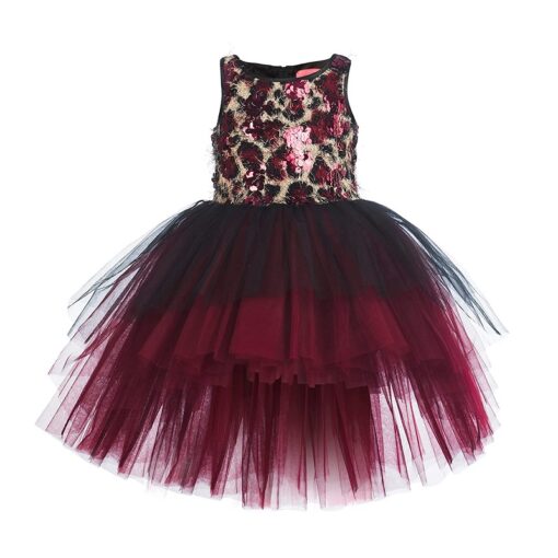 Maroon Girls Party Wear Dress - Image 8