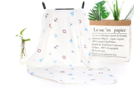 StarAndDaisy Swaddle Wrap Super Soft 100% Muslin Organic Cotton (Pack of 1 | Size 110cm by 110cm | Pirates Pattern) - Image 3