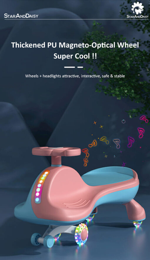 [Refurbished] StarAndDaisy 'Roller Coaster' Swing Car / Wiggle Car / Twister Ride on Car for kids for 12 months +  Self propelling with steering twist (Pink) - Image 16