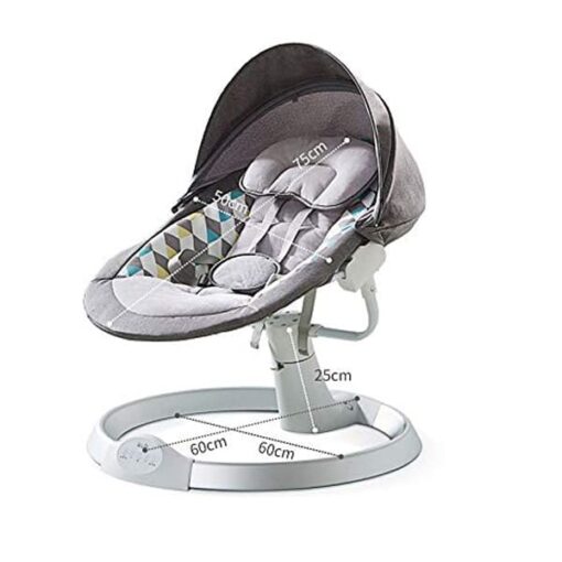 StarAndDaisy Electric Baby Rocker, Remote Control Classic Linen Fabric with 5 Unique Motions for Baby Toddler Infant Child in 0-12 Months, Stable, Sturdy and Secured for Newborn Babies (Age: 0-24month) - Image 2
