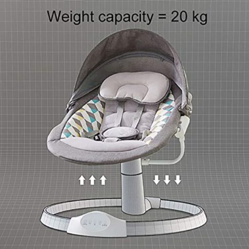 StarAndDaisy Electric Baby Rocker, Remote Control Classic Linen Fabric with 5 Unique Motions for Baby Toddler Infant Child in 0-12 Months, Stable, Sturdy and Secured for Newborn Babies (Age: 0-24month) - Image 6