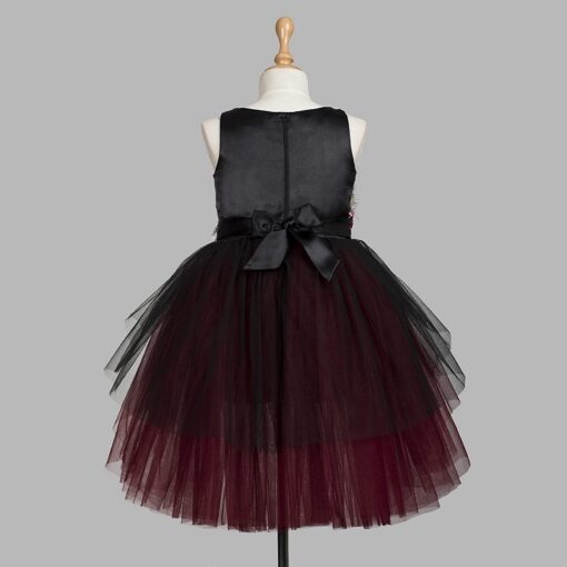 Maroon Girls Party Wear Dress - Image 2