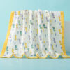 Cotton 6 Layered Baby Muslin Blanket Giraffe Print – Yellow