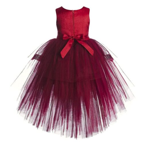 Maroon High Low Girls Party Wear Dress - Image 9
