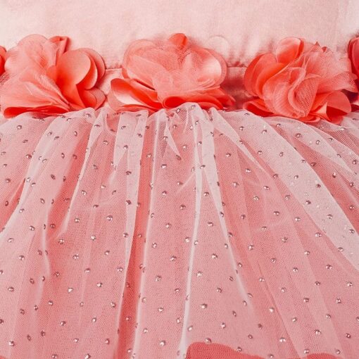 Toy Balloon Kids Peach High-Low Girls Party Wear Dress - Image 3