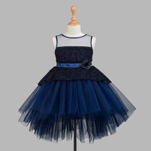 Navy Blue Girls Party Wear Dress