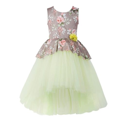 Toy Balloon Girl's Fit And Flare Knee length Light Green dress