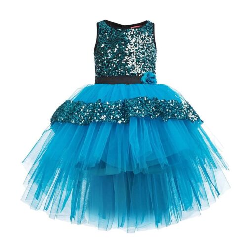 Sky Blue Girls Party Dress - Image 2