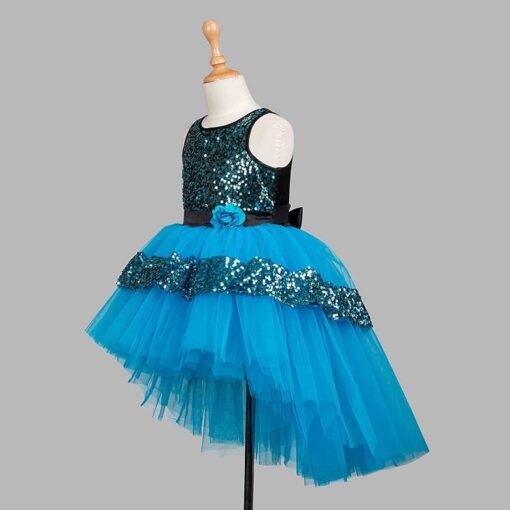 Sky Blue Girls Party Dress - Image 6