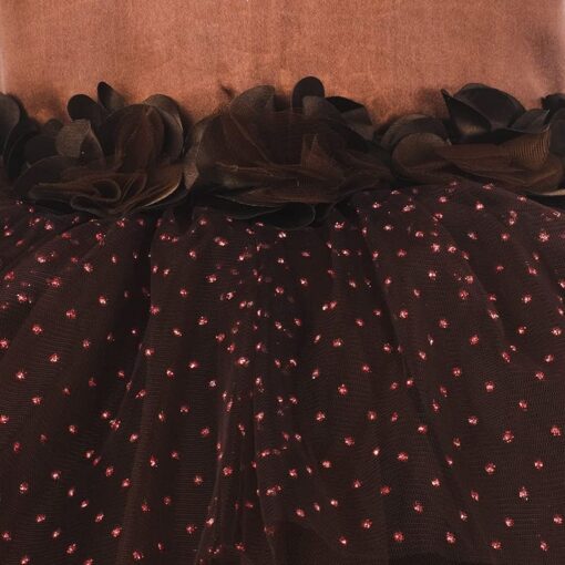 Toy Balloon Kids Brown High-Low Girls Party Wear Dress - Image 3