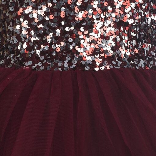 Maroon Hi Low Girls Party Wear Dress - Image 3