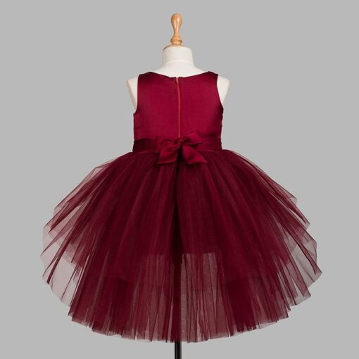 Maroon Hi Low Girls Party Wear Dress - Image 8