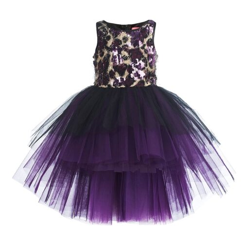 Purple Girls Party Wear Dress - Image 8