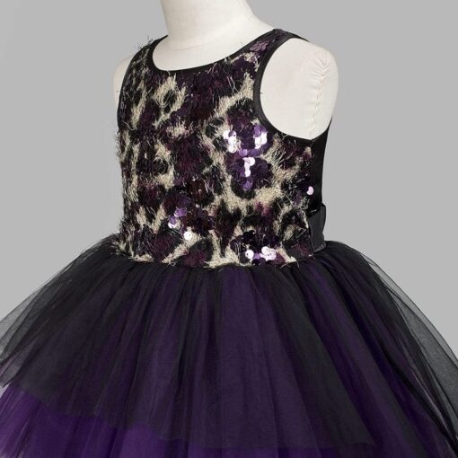 Purple Girls Party Wear Dress - Image 4