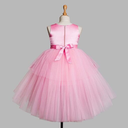 Baby pink High Low Girls Party Wear Dress - Image 7