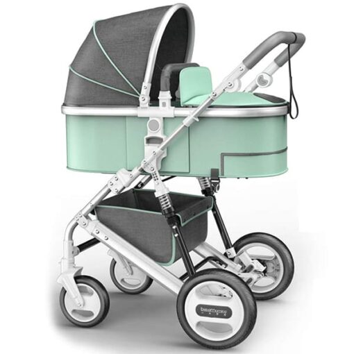 [Refurbished] StarAndDaisy Stroller/Pram, Extra Large Seating Space, Baby Cradle, Baby Carrier, Baby Car Seat, Stroller Easy Fold, for Newborn Baby/Kids, 0-2 Years (4 in 1 Feature) - Blue