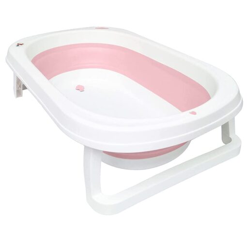 StarAndDaisy Best Portable Bathtub for Baby and Infant Expandable/ Collapsible Tub for Kids, Safe Bathing Tub for Babies, Infants From 0-12 Months W/ Drain Plug, Anti-Slip Skid Proof Bathtub-Pink - Image 3