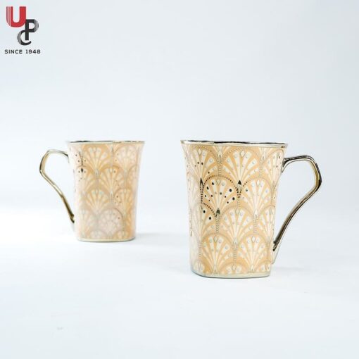SND Homes Flower Series Fine Bone China Ceramics 300ml (Pack of 2) Bone China Coffee Mug  (330 ml, Pack of 2) - Image 2