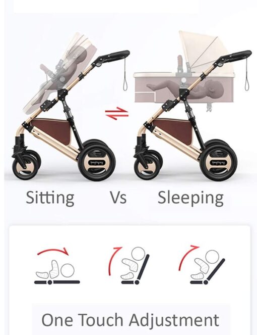 [Refurbished] StarAndDaisy Stroller/Pram, Extra Large Seating Space, Baby Cradle, Baby Carrier, Baby Car Seat, Stroller Easy Fold, for Newborn Baby/Kids, 0-2 Years (4 in 1 Feature) - Blue - Image 7