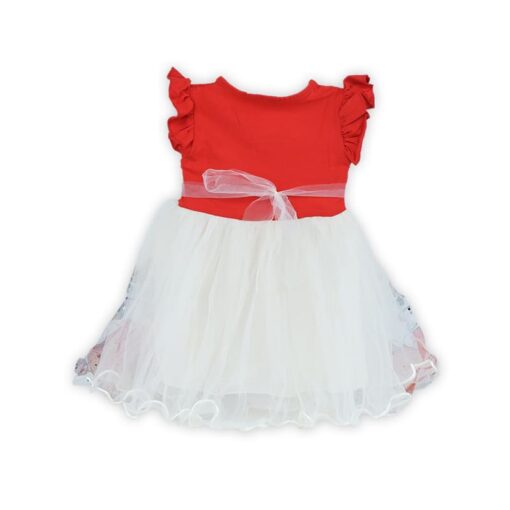 Red Unicorn Heart Toddler Baby Girl Princesses Belle Dress - Image 3