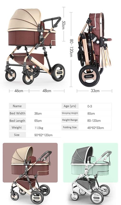 [Refurbished] StarAndDaisy Stroller/Pram, Extra Large Seating Space, Baby Cradle, Baby Carrier, Baby Car Seat, Stroller Easy Fold, for Newborn Baby/Kids, 0-2 Years (4 in 1 Feature) - Blue - Image 6