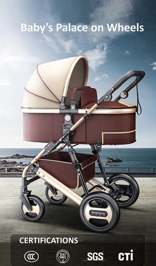 [Refurbished] StarAndDaisy Stroller/Pram, Extra Large Seating Space, Baby Cradle, Baby Carrier, Baby Car Seat, Stroller Easy Fold, for Newborn Baby/Kids, 0-2 Years (4 in 1 Feature) - Blue - Image 5