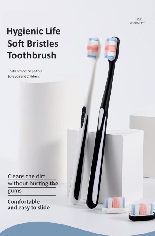 Soft Bristle Toothbrush, 10000 fine charcoal bristles with Deep Cleaning (Multi-color-Pack of 8) - StarAndDaisy - Image 6