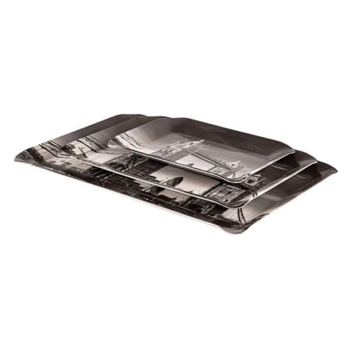 SND Homes Premium Melamine Break Resistant Serving Tray Set Flora Shape Modern Designs(Set of 3 - S, M, L) - Image 4