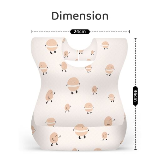 StarAndDaisy Disposable Baby Bibs, 50 Pack Soft Travel Bibs for Feeding Infant Babies, Use and Throw Bibs, Toddler Drool Burp Apron, 3 Layer Absorbent Yet Waterproof bib with 3D Crumb Catcher (Pack Of 50) - Image 9