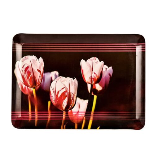 SND Homes Premium Flora Shape Modern Designs Melamine Break Resistant Serving Tray (S, m, L)- Set of 3