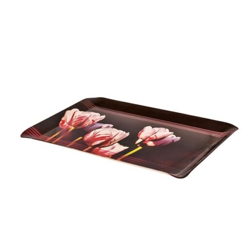 SND Homes Premium Flora Shape Modern Designs Melamine Break Resistant Serving Tray (S, m, L)- Set of 3 - Image 2