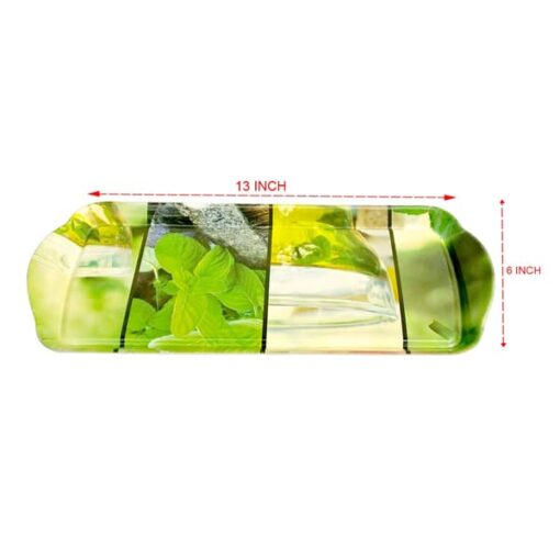 SND Homes 100% Pure Food Grade Melamine Plastic Multipurpose Kitchen Snack & Burger Tray Platter 13 inch X 6 inch Multi Color Set of 2 - Image 2