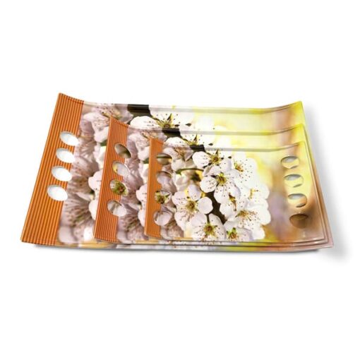 Crystal by SND Melamine Breakfast Serving Trays Set of 3 (Royal series) - Image 3