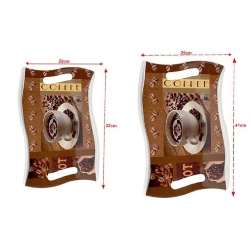  SND Homes Melamine Serving Tray for Home Set of 2 (Medium and Large Size) WEP Series Tray - Image 4