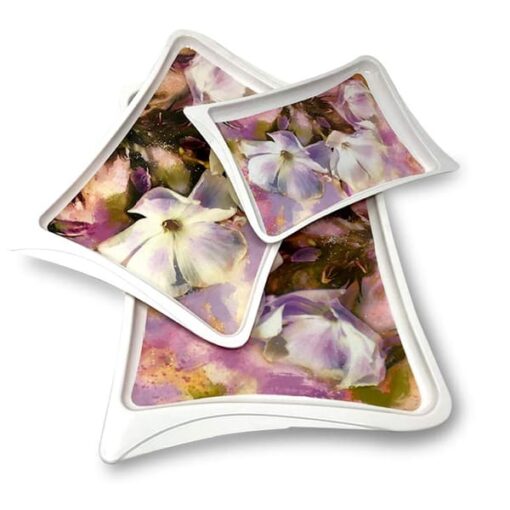 Crystal by SND Homes Melamine Serving Tray, Set of 3 (Small, Medium and Large Size) Star Series Tray