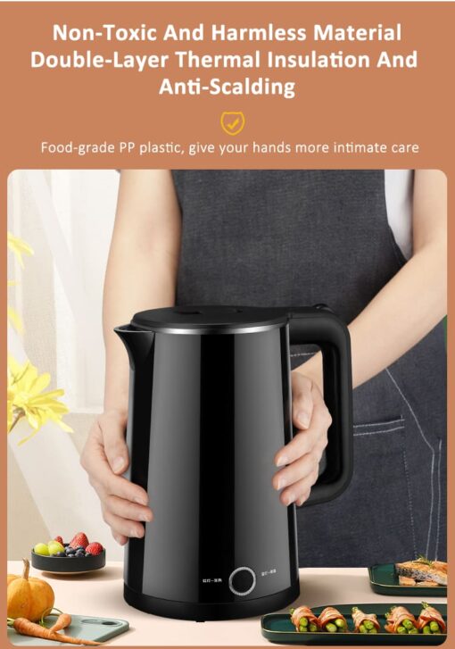 StarAndDaisy  Electric Kettle with Stainless Steel Body, 1.8 liters for tea and Hot water. Auto Shut-Off. Cordless (Black) - Image 8