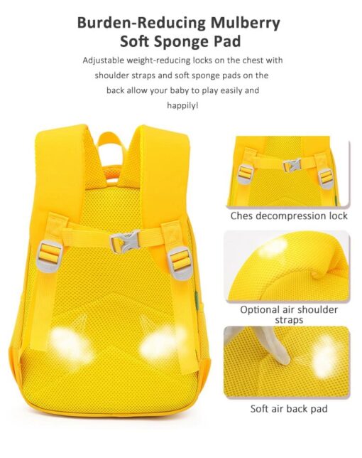 StarAndDaisy Backpack for Toddlers, Boys and Girls, school bag. Perfect Size for School and Travel, BPA-Free,  Light weight, lion bag (Green) - Image 3