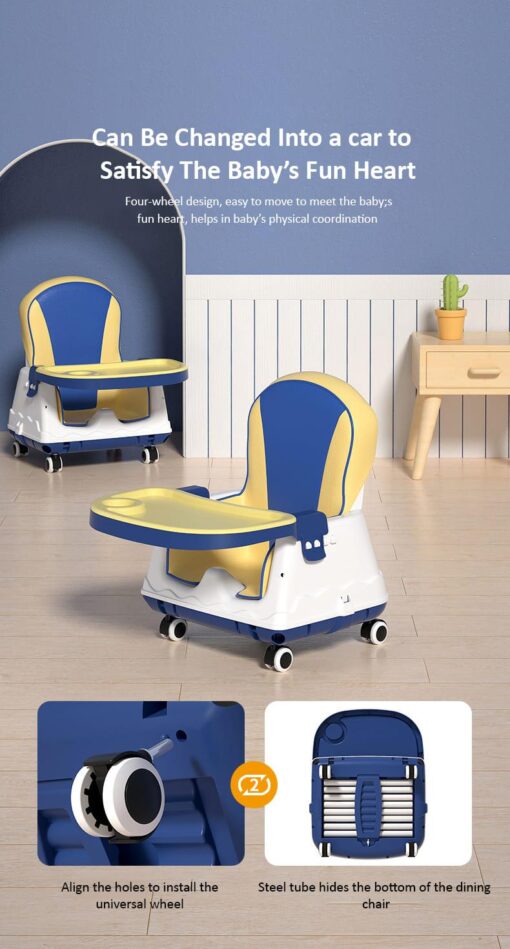 [Refurbished] StarAndDaisy Comfort 4 in 1 High Chair - Booster Seat in Graffiti Prints (Yellow) - Image 11
