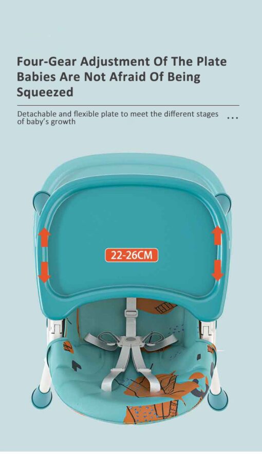 [Refurbished] StarAndDaisy Portable 2-In-1 Table talk High Chair |Convertible |Compact High Chair |Light Weight Portable Highchair (Deep Sea Blue) - Image 14