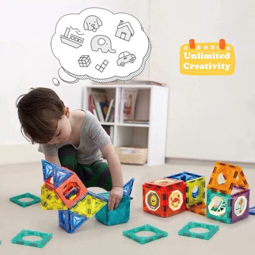 Light Magnetic Tiles- Building Blocks for Kids, 3D STEAM Educational Toys, Magnetic Marble Run/ Toys for Kids Age 3 +Year Old Boys Girls Creative Gift (110 Pieces Multicolor) - Image 9
