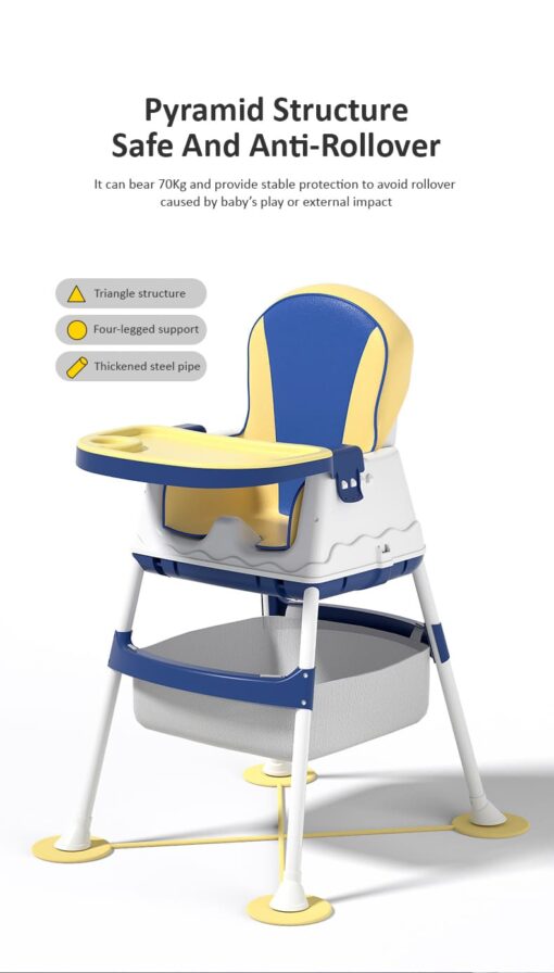 [Refurbished] StarAndDaisy Comfort 4 in 1 High Chair - Booster Seat in Graffiti Prints (Yellow) - Image 15