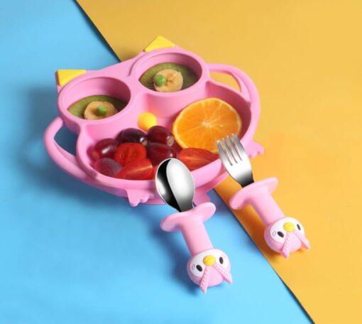 StarAndDaisy Baby Suction Plates, Baby Plates for Toddlers with Straw, Silicone Plates with Suction Divided,  Microwave Dishwasher Safe - Image 12