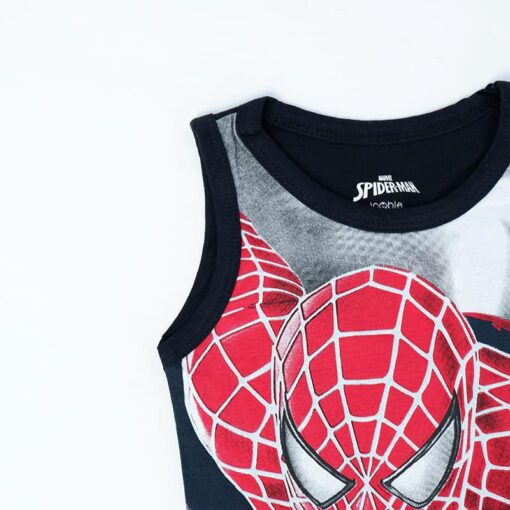 Marvel Spider-Man Sleeveless Printed T-shirt 100% COTTON for kids from 2years to 6years (Black) - Image 3
