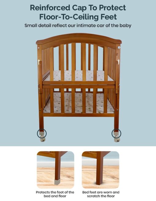 StarAndDaisy Natural Wood Sleeping Wooden Cot, Bed , Cribs for Baby and Kids - Image 6
