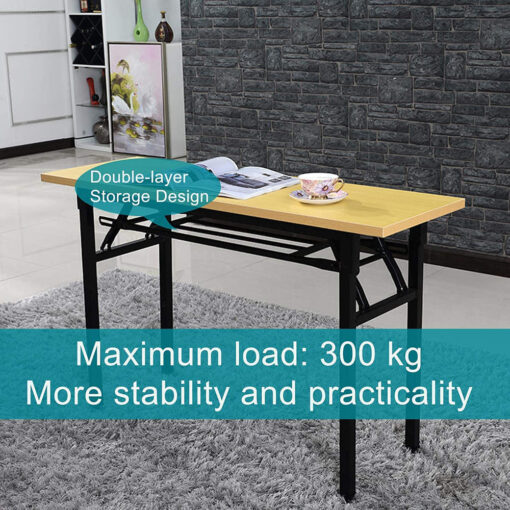 SND Homes Foldable Solid Wood Office Table and Workstations /Computer Table/Work Desk for Kids/Adults - No Assembly Required (80 X 50 cm Walnut Brown) - Image 6