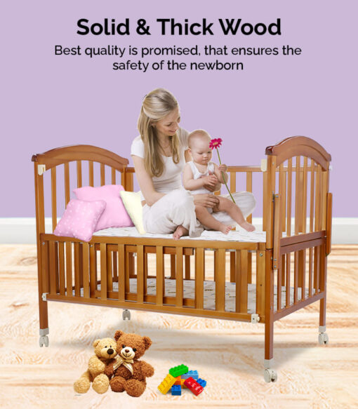 StarAndDaisy Natural Wood Sleeping Wooden Cot, Bed , Cribs for Baby and Kids - Image 10