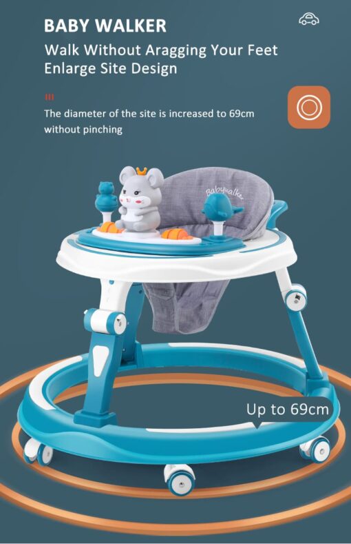 [Refurbished] StarAndDaisy multifunctional intelligent early education baby walker with Toy tray (Red) - Image 4